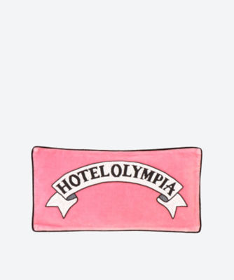 ＜Hotel Olympia＞Ｒｉｂｂｏｎ　ｌｏｇｏ　ｅｍｂｒｏｉｄｅｒｅｄ　ｖｅｌｖｅｔ　ｐｉｌｌｏｗ　ｃａｓｅ