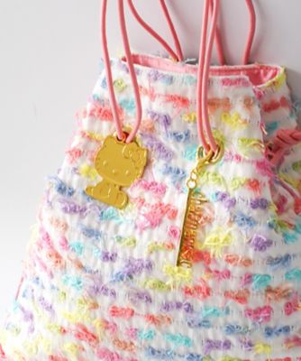 カラフルツイード巾着　ＨＥＬＬＯ　ＫＩＴＴＹ