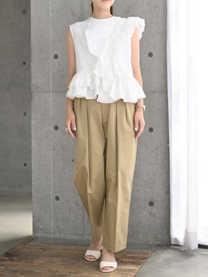 ご予約商品・9月下旬】ポケットフリルパンツ CHINO