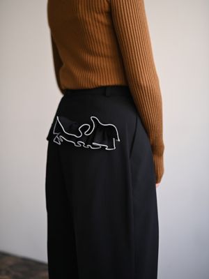トレフルプラスワン　ポケットフリルパンツ　サイズ01 ポケットフリルパンツ(BLACK) | Bottoms,パンツ | | TREFLE＋1