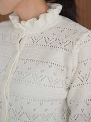 予約販売】ハートクロシェカーディガン【3月末日以降お届け