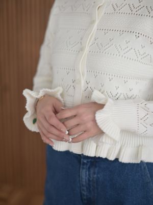 予約販売】ハートクロシェカーディガン【3月末日以降お届け