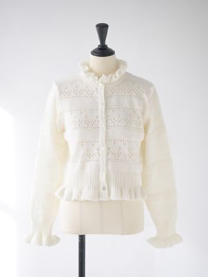 予約販売】ハートクロシェカーディガン【3月末日以降お届け