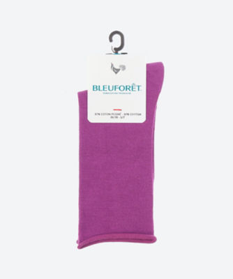 ＜BLEU FORET (Women)＞ＳＯＬＩＤ　ＣＯＬＯＲ　ＶＥＬＶＥＴ　ＣＯＴＴＯＮ　ＳＯＣＫＳ　６５９４