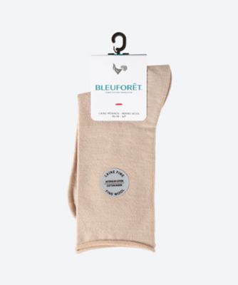 BLEU FORET (Women)/ブルーフォレ SOLID COLORS FINE WOOL SOCKS WITH COTTON INSIDE 6700 parchment 靴下【三越伊勢丹/公式】
