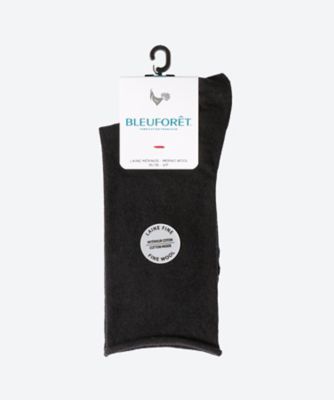 BLEU FORET (Women)/ブルーフォレ SOLID COLORS FINE WOOL SOCKS WITH COTTON INSIDE 6700 black 靴下【三越伊勢丹/公式】
