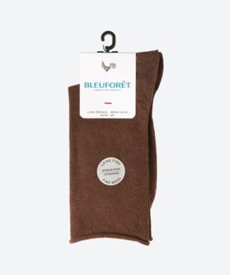 BLEU FORET (Women)/ブルーフォレ SOLID COLORS FINE WOOL SOCKS WITH COTTON INSIDE 6700 chocolate 靴下【三越伊勢丹/公式】