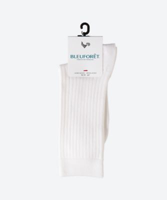 RIBBED WOOL ＆ SILK SOCKS 6565 | BLEU FORET