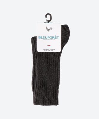 RIBBED LUREX SOCKS 6552 | BLEU FORET (Women
