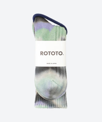 ＜ROTOTO (Men)＞【紳士靴下おまとめ】カジュアルソックス　ＣＨＵＮＫＹ　ＲＩＢＢＥＤ　ＣＲＥＷ　ＳＯＣＫＳ　”ＴＩＥ　ＤＹＥ”