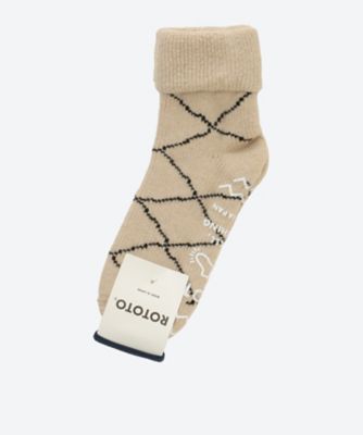 ＜ROTOTO (Men)＞ルームソックス　Ｒ１６３３　ＭＥＲＩＮＯ　ＬＡＭＢＳ　ＷＯＯＬ　ＲＯＯＭ　ＳＯＣＫＳ　”ＢＥＮＩ　ＯＵＡＲＡＩＮ”