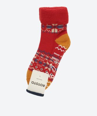 ＜ROTOTO (Men)＞ルームソックス　Ｒ１６２４　ＣＯＭＦＹ　ＲＯＯＭ　ＳＯＣＫＳ　”ＳＮＯＷ　ＦＬＡＫＥ”