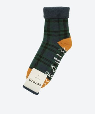 ＜ROTOTO (Men)＞ルームソックス　Ｒ１６２５　ＣＯＭＦＹ　ＲＯＯＭ　ＳＯＣＫＳ　”ＣＨＥＣＫ”