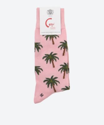 ＜corgi (Men)＞ヤシの木柄ソックス　８０－４５－６８３０