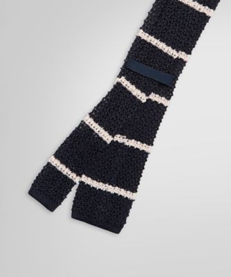 美品 ブルックスブラザーズ ニットタイ黒 ロゴ刺繍 シルク