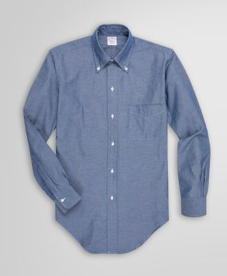 コットン オックスフォード インディゴ ６つ釦 ポロカラーシャツ