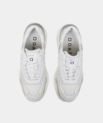 D.A.T.E. FUGA スエード＆レザー スニーカー White 関税送料込 23SS】D.A.T.E. デイト FUGA MONO フーガ スニーカー IVORY W381