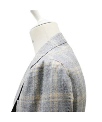 ☆美品☆ リングジャケット　アルパカ混テーラードジャケット ベビーアルパカ混 ライトグレージャケット S／RT055F46C