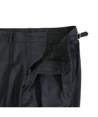 サキソニー 2プリーツスラックス チャコールグレー S