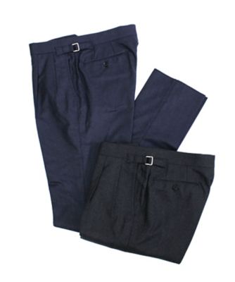 新品未使用RING JACKET ワンプリーツスラックス チャコールグレー46 サキソニー 2プリーツスラックス チャコールグレー S