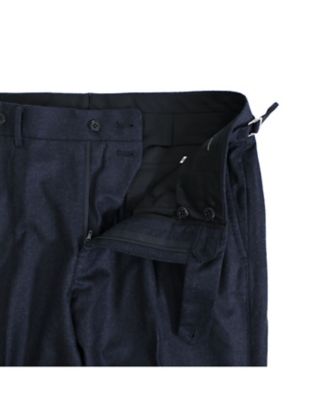 新品未使用RING JACKET ワンプリーツスラックス チャコールグレー46 サキソニー 2プリーツスラックス ネイビー S