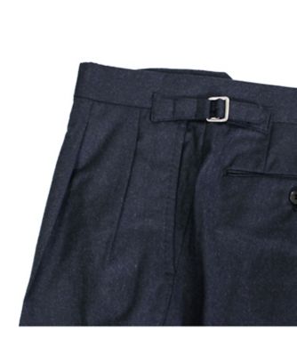 サキソニー 2プリーツスラックス ネイビー S／RT075F25X