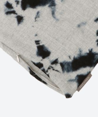 suzusan アルパカ クッションカバー ブラック　グレー まだら絞りアルパカクッションカバー 1134A－010 | suzusan