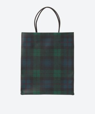 UNKNOWN PRODUCTS/アンノウンプロダクツ 【伊勢丹新宿店限定】レザーペーパーバッグ（小）　ブラックウォッチ柄