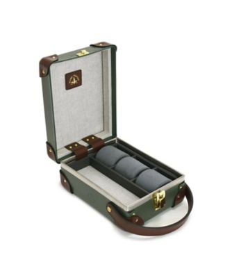 ＜Globe-Trotter＞センテナリー　３スロット　ウォッチケース　グリーン　ブラウン