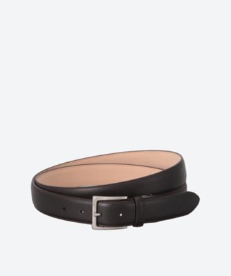 美品　ブラックレーベルクレストブリッジ　ベルト　シャドーチェック　エンボス　濃茶 チェックバックルエンボスクレストブリッジチェックリバーシブル