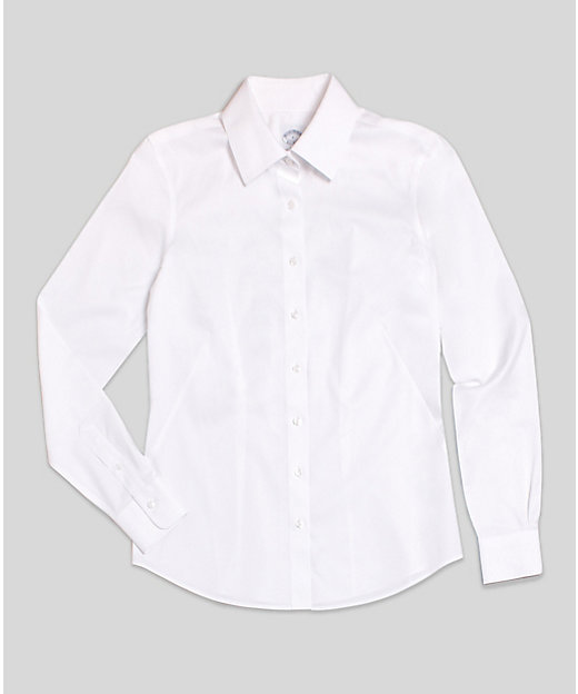  ブラザーズ ストレッチコットン ドレスシャツ Fitted Fit White トップス