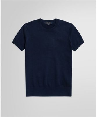 ＜三越伊勢丹/公式＞ Brooks Brothers/ブルックス ブラザーズ スーピマコットン クルーネック ショートスリーブセーター Navy Navy トップス【三越伊勢丹/公式】