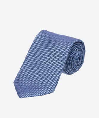 タグ付き 未使用 ブリューワー サックス ブルー 織柄 無地 ネクタイ