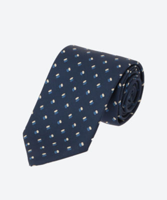 ドレイクスDrake's ネクタイネイビー小紋