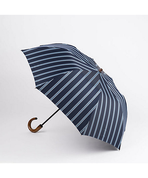  折りたたみ傘 トラッドストライプ ネービー 傘・日傘