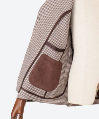 未使用　タリアトーレ リネン混ジャケット 46 ハウンドトゥース TAGLIATORE（タリアトーレ）DAKARダカール ウールレーヨン