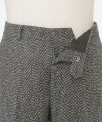 合わせ買J6448ベルナールザンス ツイードシンチバックノープリーツパンツ40 カジュアルパンツ ノープリーツセミフレア 52／MABILLO