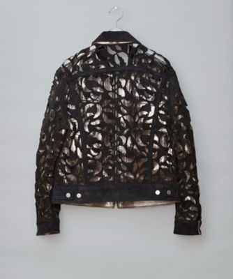 ブルゾン WING－CUT LEATHER TRUCKER 
