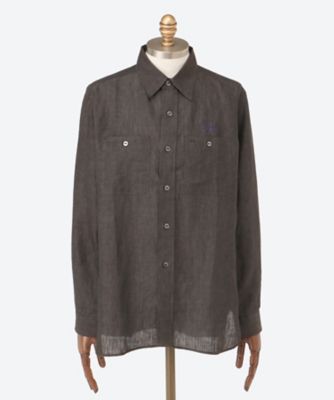 シャツ　Ｗｏｒｋ　Ｓｈｉｒｔ　―　Ｌｉｎｅｎ　Ｃｈａｍｂｒａｙ　２５Ｓ―３１―ＱＶ２９１