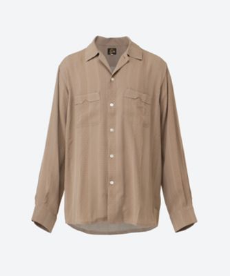 ＜NEEDLES＞シャツ　Ｏｐｅｎ　Ｃｏｌｌａｒ　Ｓｈｉｒｔ　―　Ｆａｕｌｏｕｒｄ　Ｓｔｒｉｐｅ　Ｊａｃｑｕａｒｄ　２５Ｗ―２９―ＲＷ２９６
