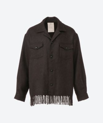 mens black fringe shirt