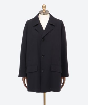 21SS HARD TWIST WOOL DOBBY HALF COAT-