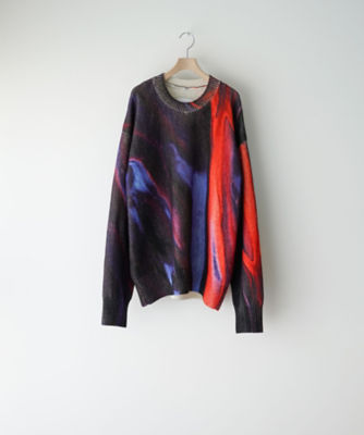 ニット EXTRA FINE LAMBS PRINTED KNIT LS 