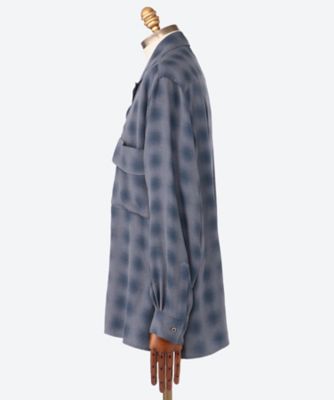 シャツ　ＢＬＵＲＲＥＤ　ＯＭＢＲＥ　ＰＬＡＩＤ　ＯＰＥＮ　ＣＯＬＬＡＲ　ＳＨＩＲＴ　２５Ｓ―７―ＹＫ２５ＳＳ０９４６ＳＨ