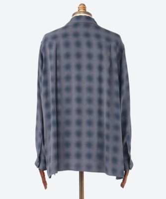 シャツ　ＢＬＵＲＲＥＤ　ＯＭＢＲＥ　ＰＬＡＩＤ　ＯＰＥＮ　ＣＯＬＬＡＲ　ＳＨＩＲＴ　２５Ｓ―７―ＹＫ２５ＳＳ０９４６ＳＨ