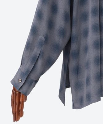 シャツ　ＢＬＵＲＲＥＤ　ＯＭＢＲＥ　ＰＬＡＩＤ　ＯＰＥＮ　ＣＯＬＬＡＲ　ＳＨＩＲＴ　２５Ｓ―７―ＹＫ２５ＳＳ０９４６ＳＨ