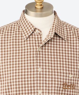 BoTT ブラウンチェック 半袖シャツ　M 半袖シャツ Multi Check S／S Shirt 25S－8