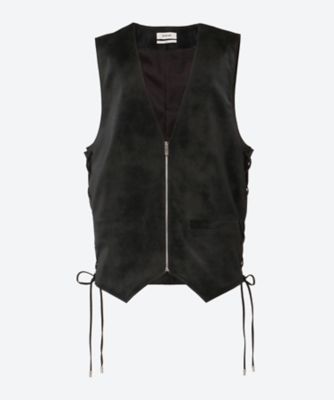 ＜SYSTEM (Men)＞ベスト　ＫＮＯＴＴＥＤ　ＦＡＵＸ　ＬＥＡＴＨＥＲ　ＶＥＳＴ　２５Ｓ―５―ＳＨ２Ｆ３ＷＶＴＴ０１Ｍ