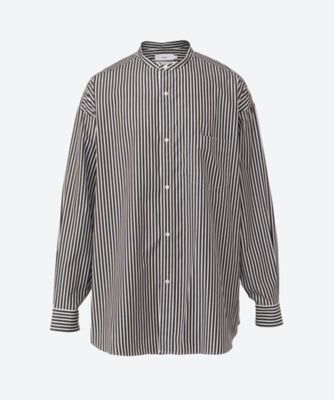 ＜Graphpaper (Men)＞シャツ　Ｈｉｇｈ　Ｃｏｕｎｔ　Ｂａｎｄ　Ｃｏｌｌａｒ　Ｒｏｕｎｄ　Ｃｕｔ　Ｏｖｅｒｓｉｚｅｄ　Ｓｈｉｒｔ