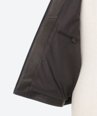 ブルゾン Lamb Leather Zip Short Jacket